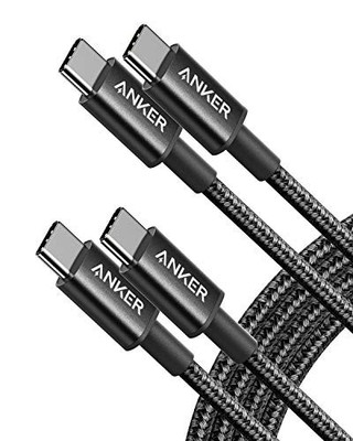ANKER USB C TO USB C TYPE C 60W FAST CHARGING CABLE 6FT 2PACK B8753 - BLACK