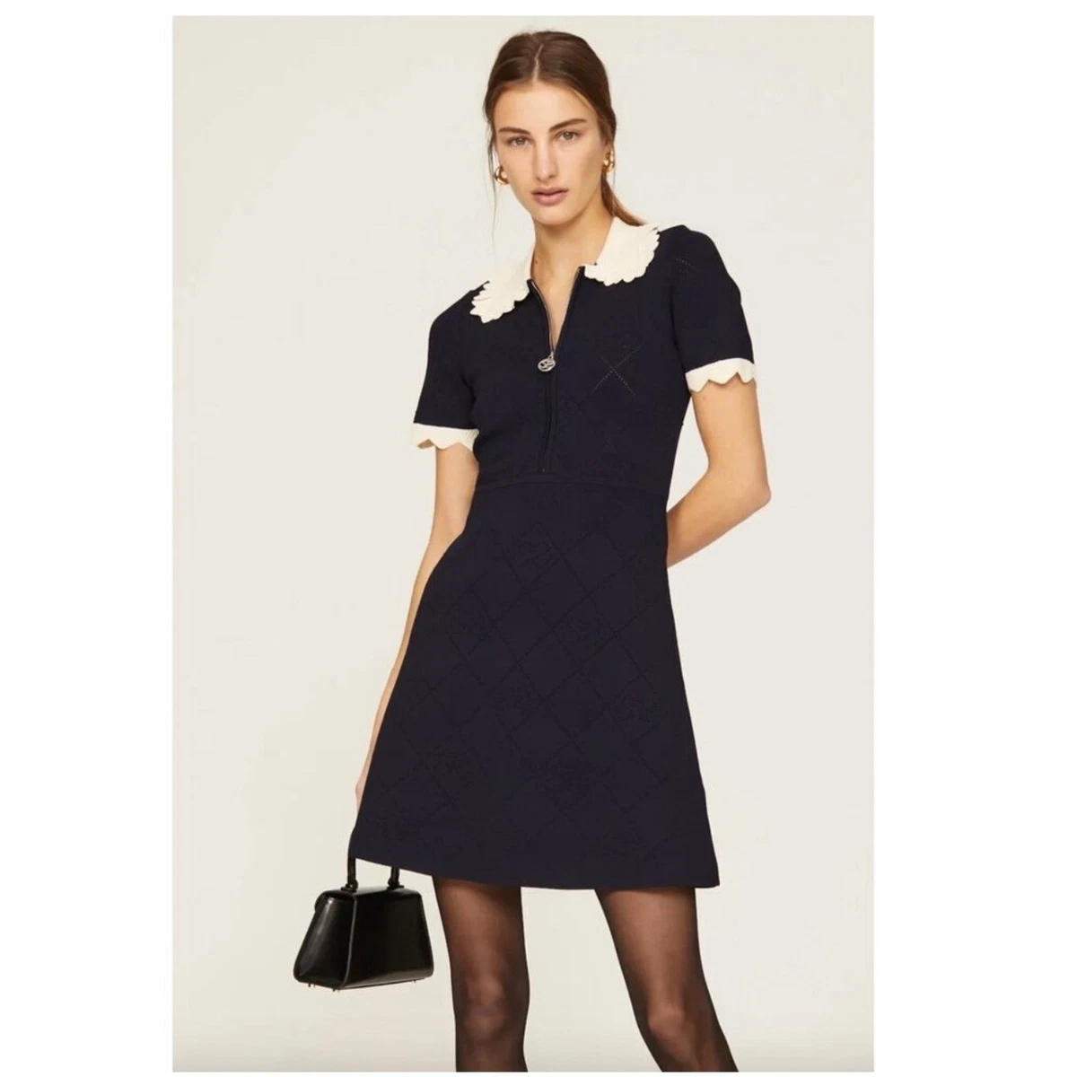 sachin and babi light blue dress Sandro Paris Celestial Zodiac Dress: black,