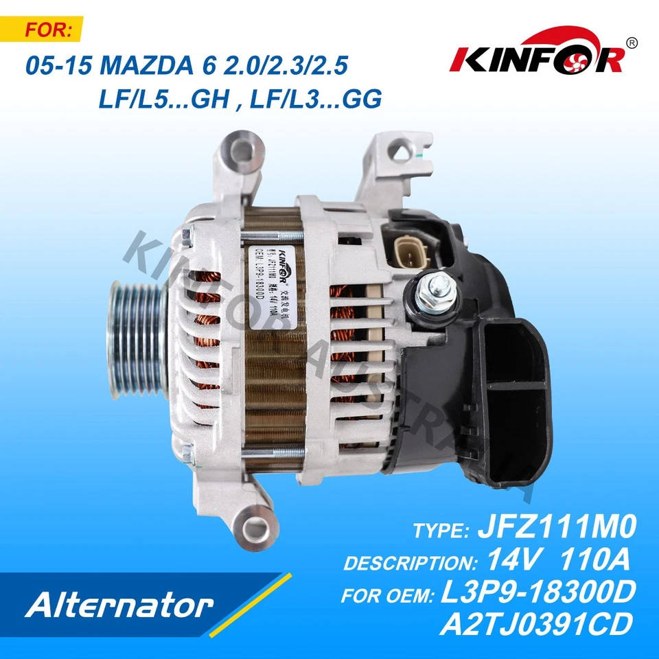 Fred Alternator Fits Mazda M6 2005-2015 2.0L 2.3L 2.5L  L3P9-18300D-KINFOR JR-JF - Image 4 of 4