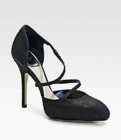 Escarpins en cuir gaufré serpent double tour Christian Dior (39   US 9)