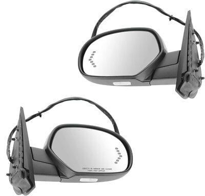Power Fold Memory Heated Puddle light Arrow Signal Mirrors For 07-14 Chevy GMC