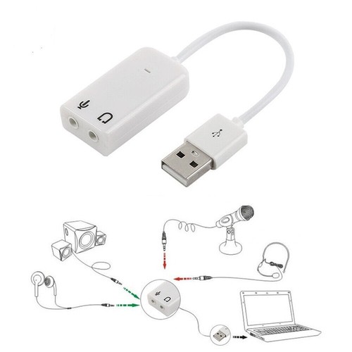 USB 2.0 auf 3.5mm Mikrofon-Kopfhörerbuchse Stereo Headset 3D Soundkarte Adapter - Afbeelding 2 van 5