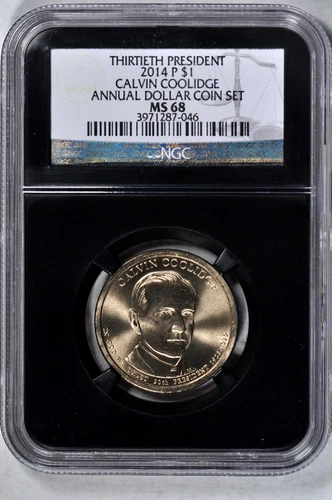 2014-P $1 Calvin Coolidge Presidential Dollar NGC MS68 #7-046