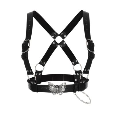 Women Leather Harness Belt Goth Plus Size Adjustable Body Strap Accessory Amazon.com: BODIY Black Waist Harness Belt Fashion Plus Size  main image 2