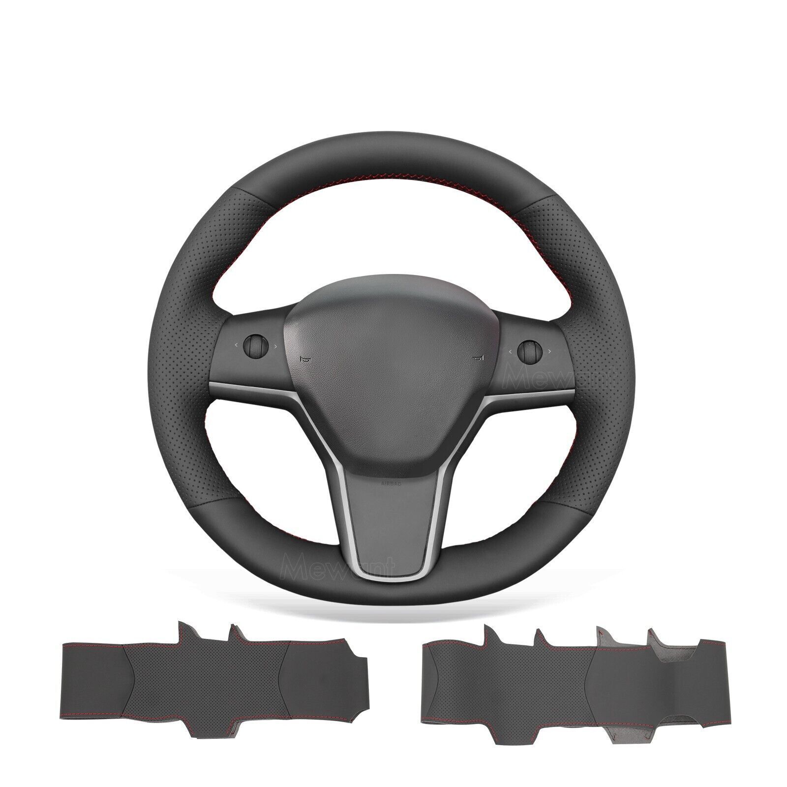 PU Leather Steering Wheel Cover for Tesla Model 3 2017 2018 2019-2023 / Model Y