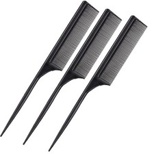 3 Pack Hair Teasing Comb Rat Tail Comb for Hair Styling Backcombing Parting