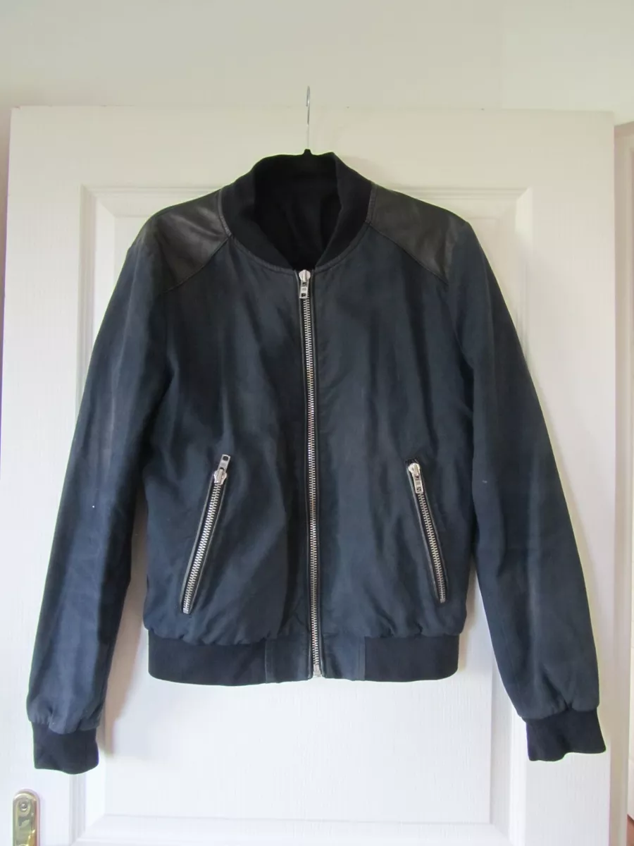 Veste Blouson Homme Man The Kooples Sport Bleu Marine Cuir d