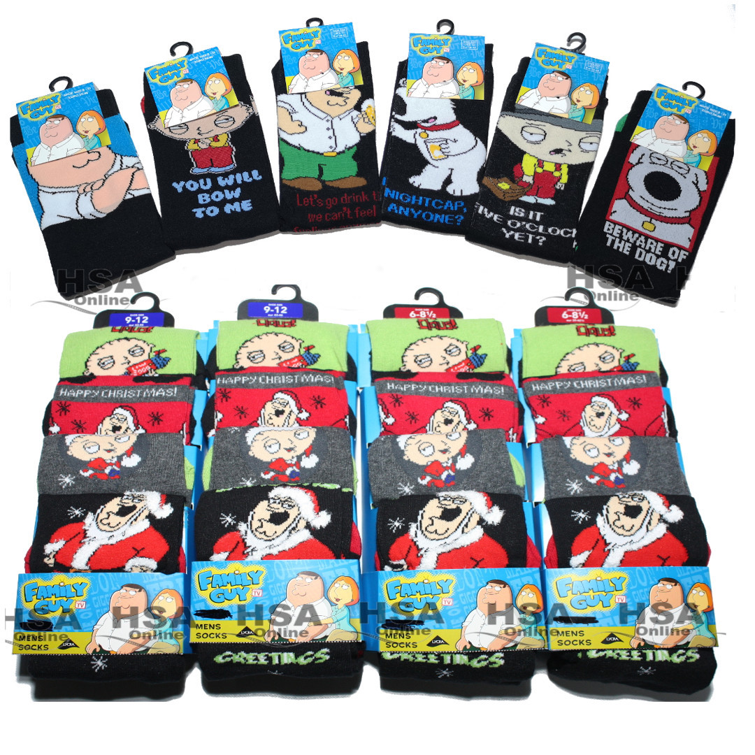 Mens Family Guy Socks Novelty Character Socks,Stewie,Peter,Brian