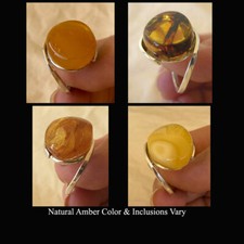 BALTIC BUTTERSCOTCH MULTICOLOR HONEY AMBER STERLING SILVER MODERN HANDMADE RING