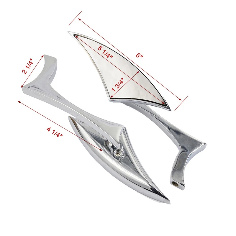 For Victory Ness Vegas Jackpot Motorcycle Side Mirrors Chrome Blade Rearview - Image 2 of 4