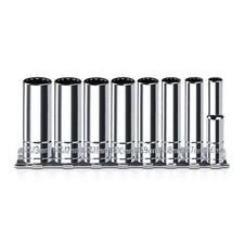 1/4 Inch Drive Socket Set - 8 Piece Metric 12-Point Deep Socket Set 6mm, 7mm...