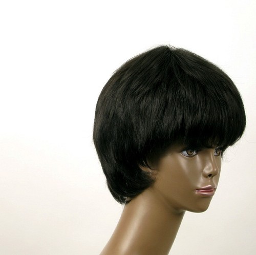 perruque afro femme 100% cheveux naturel courte noir ref SHARONA 01/1b - Imagen 8 de 9