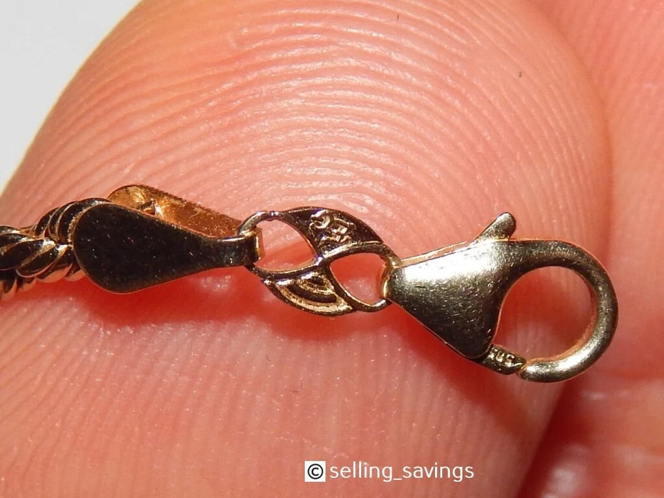 COLLAR CADENA CUERDA PLANA CORTE DIAMANTE ORO AMARILLO 14K ORO ETERNO 3MM 18,25 PULGADAS Foto 4 de 4