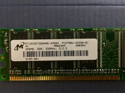 NEU 256MB Arbeitsspeicher MICRON MT16VDDT3264AG-335B4 PC2700 DDR 333MHz CL2.5