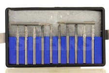 Shars 12 Piece 1/8" Shank Carbide Burr Set Brazed Solid Carbide New  