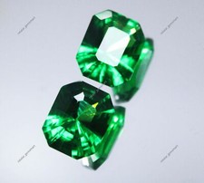 20 Ct Natural Tsavorite Garnet Green CERTIFIED Emerald Cut Loose Gemstone Pair