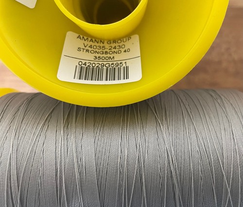 Amann Strongbond Bonded Nylon Thread B-69 T-70, 4ea/10.5oz. yds 2430 Mist Grey - Picture 2 of 7