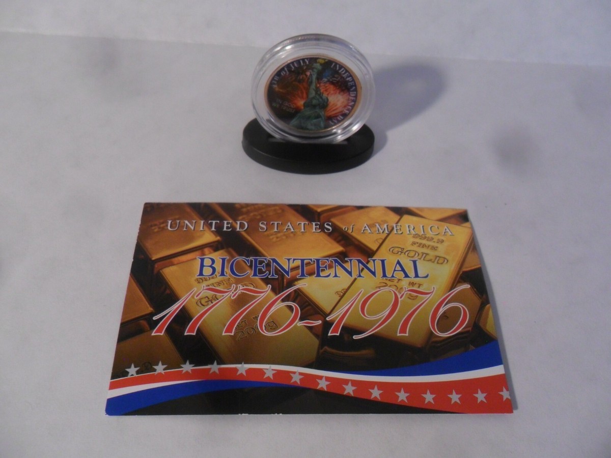 1776-1976 BICENTENNIAL WASHINGTON QUARTER 24 KT GOLD PLATED