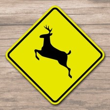 Deer Crossing 16" Diag Aluminum Sign - Home Garage Farm Highway Decor