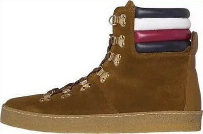 Tommy Hilfiger Herren Crepe Outsole Hiking Hybrid Boot Sneaker Lederschuhe Braun