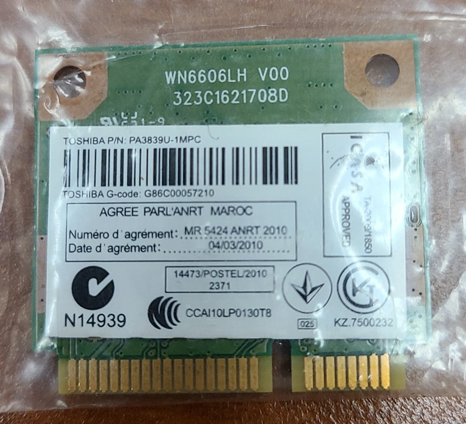 TOSHIBA Satellite L875 L875D-S7111 Laptop Wireless WiFi Card PA3839U-1MPC - Image 2 of 2