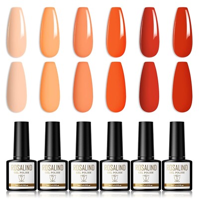 rosalind uv nagellack nude rot orange 6 farben gel nagellack 8ml shellac nage...
