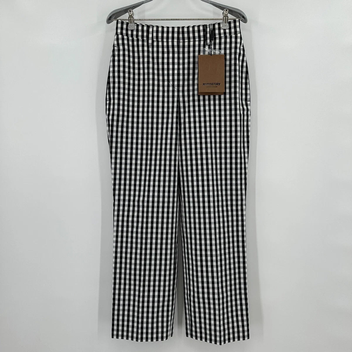 Burberry Women s Gingham Check Cropped Trouser Pants sz US 4 UK 6