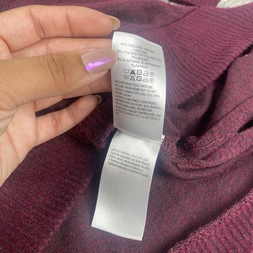 Lucky Brand Sweatshirt Womens Size S Maroon Purple Long Sleeve V Neck - Picture 4 of 12