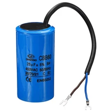 CBB60 25uF Running Capacitor AC 450V 2 Wires 50/60Hz Cylinder 90x50mm