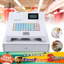 48Key Desktop Electronic Cash Register POS Casher Digital LED Display w/ Drawer
