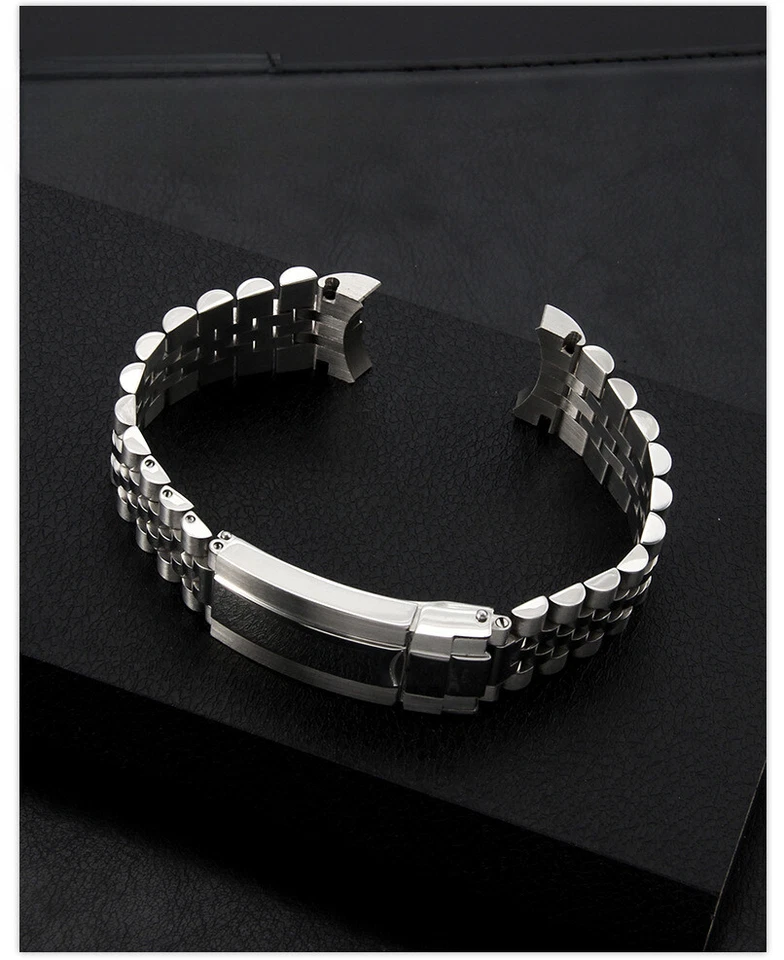 Correa de reloj de 20 mm de acero inoxidable 316L oro rosa plata pulsera de jubileo Foto 4 de 4