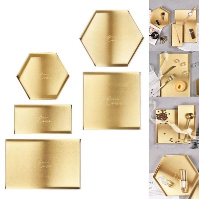 Geometrie Gold Serviertablett Nordic Food Kuchen Tee Schmuck