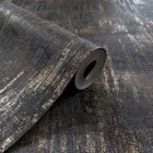 10m Industrial Distressed Texture Wallpaper Charcoal Gold Metallic Wall Paper