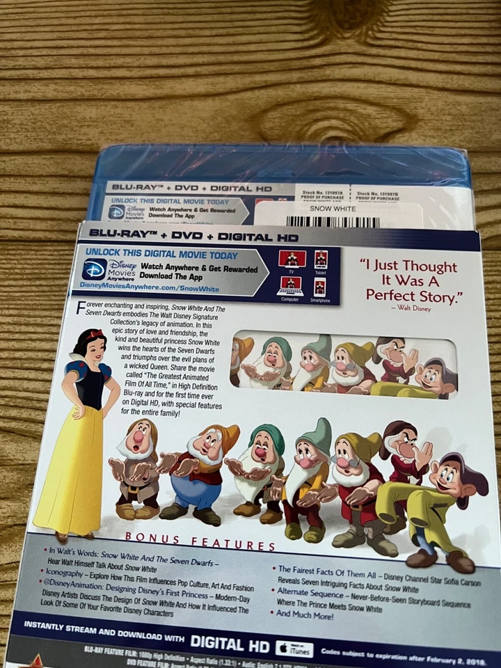 Snow White and the Seven Dwarfs (1937) Blu Ray (BRAND NEW - UNOPENED) - Image 4 of 4