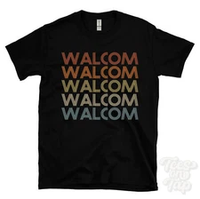 WALCOM REPEATED RETRO STYLE T-SHIRT mens & womens novelty cool name gift