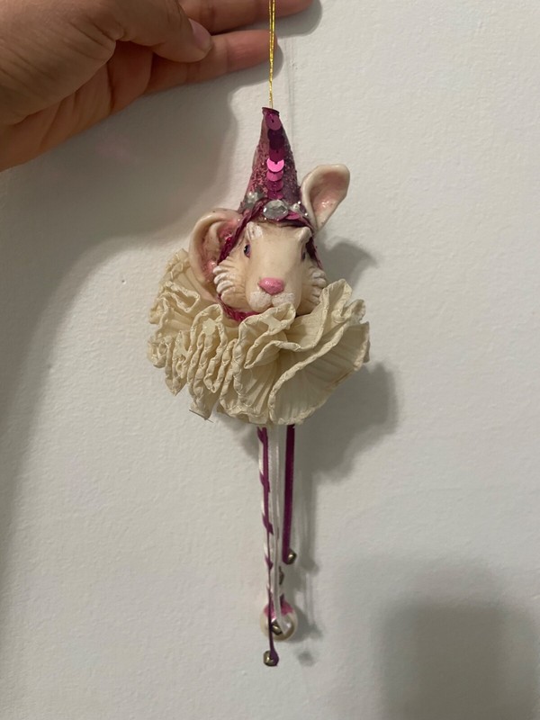 Rare Vintage Silvestri Rabbit On A Stick Christmas Ornament
