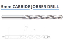 5mm CARBIDE JOBBER DRILL BIT 2 FLUTED DIN338 8013030500 EUROPA TOOL  P2