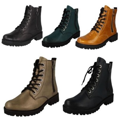 Ladies Remonte Zip & Lace Up Fastening Casual Ankle Boots D8671