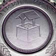 Hyannis Cape Cod Times Needy Fund Wishing Well Pairpoint Glass Cup Plate Decor