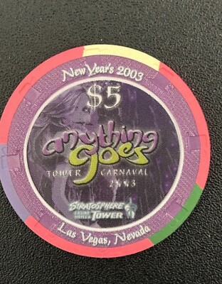 Stratosphere Las Vegas New Year s Eve Eve Anything Goes $5 Casino Chip Rare