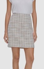 Calvin Klein Women's Beige Short Tweed Pencil Skirt Size 6