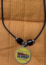 Vintage 1999 Tennis US Open Wilson Tennis Ball Black Cord Necklace 16-1/2&rdquo;