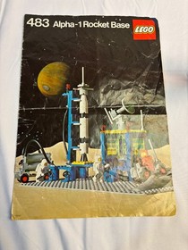 Vintage Lego Space Set #483 Alpha-1 Rocket Base COMPLETE w/ Instructions Minifig