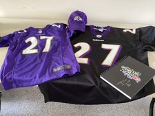 Baltimore Ravens NFL signed Ray Rice Jersey, Hat & Notebook