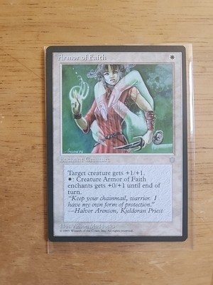 Armor of Faith - Ice Age - MTG Magic - Common - White Enchant Creature