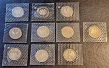10x 5 DM Gedenkm&uuml;nzen BRD 1981&ndash;1986 PP Noppenfolie CuNi Konvolut