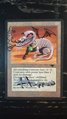 Mtg Magic  Weakstone Antiquities Rare Signed Altered Reserved List 1994 Hampton