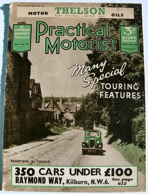 PRACTICAL MOTORIST 20 Aug 1938 Original Motoring Magazine