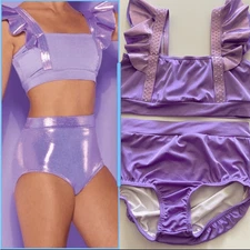 Kelle solo dance costom custume purple lavender 2 piece top trunks 2867 MA adult