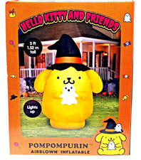 Hello Kitty Friends Pompompurin Airblown Inflatable Halloween Light Up 5' Tall